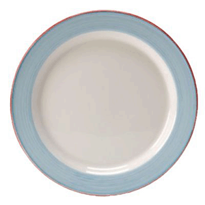 Тарелка «Рио Блю» мелкая фарфор D=200,H=15мм белый,синий, Цвет второй: Синий, Диаметр (мм): 200