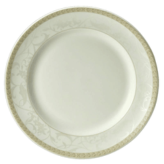 Plate “Antoinette” small  porcelain  D=300, H=28mm  white, olive.