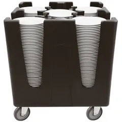 Trolley for plates D=160-320mm, 180-400 pcs. with 4 dividers and cover polyethylene ,H=81.5,L=73,B=73c