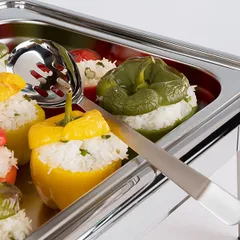 Ложка сервировочная «Банкет» перфорированная сталь нерж. ,L=350/110,B=65мм металлич., изображение 2