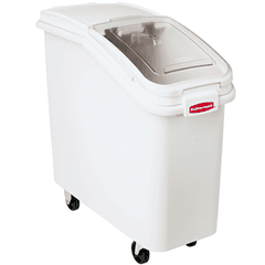 Container for storing bulk products on wheels  polyprop.  79 l , H=71, L=74, B=33.5 cm  white