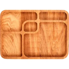 Менажница 5 секций прямоугольная дуб ,H=25,L=350,B=250мм деревян.