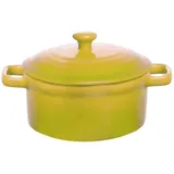 Горшок для запекания «Форно» с ручками фарфор 450мл D=12,H=34,L=32,B=30см желто-зел.