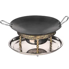 Набор для подачи саджа без крышки 2 предмета сталь нерж.,тефлон D=29,5,H=23см золотой, изображение 2