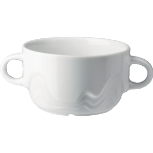 Чашка бульонная «Мелодия» фарфор 300мл ,H=60,L=150,B=101мм белый