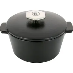 Serving pan with lid “Revolution” ceramics 0.5l D=136,H=92mm black