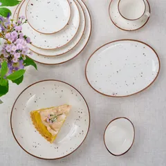 Тарелка «Париж» фарфор D=30см белый,коричнев., Диаметр (мм): 300, изображение 3