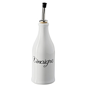 Бутылка для уксуса фарфор,металл 250мл D=65,H=230,L=70,B=70мм белый,металлич.