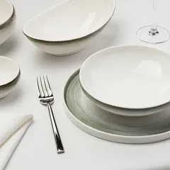 Салатник «Айсио» фарфор 250мл D=11,H=5см белый,серый, изображение 2