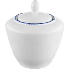 Сахарница «Блю Дэппл» с крышкой фарфор 170мл D=87/45,H=95мм белый,синий, изображение 2