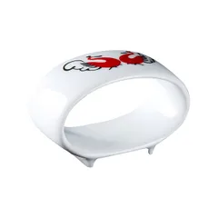 Кольцо для салфеток «Мезень» Принц Лебеди фарфор ,H=40,L=26,B=60мм белый,красный