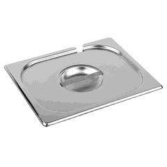 Lid for gastronorm container with cutout for spoon GN 1/3  stainless steel.