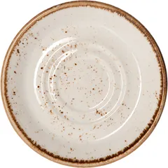 Блюдце «Крафт Вайт» фарфор D=145/60,H=17мм белый,коричнев.