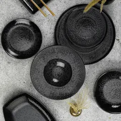 Тарелка «Нанокрем Блэк» прямоугольная фарфор ,H=23,L=190,B=114мм черный, изображение 2