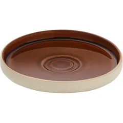 Small plate “Nara” ceramics D=15cm brown.