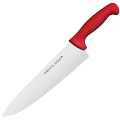 Нож поварской «Проотель» сталь нерж.,пластик ,L=380/240,B=55мм красный,металлич.