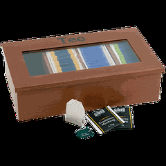 Органайзер для чайных пакетиков 4 отделения дерево ,H=90,L=335/200мм коричнев.