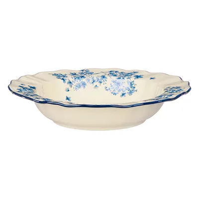 Тарелка глубокая «Фиори» фарфор 400мл D=22см слон.кость,синий, Диаметр (мм): 220, изображение 5