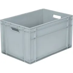 Solid food box with reinforcement  polyprop.  63.5 l , H=34, L=60, B=40 cm  gray