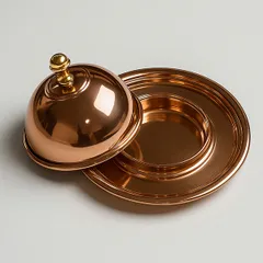 Икорница «Купер Плюс» с крышкой медь D=120,H=75мм медный, изображение 2