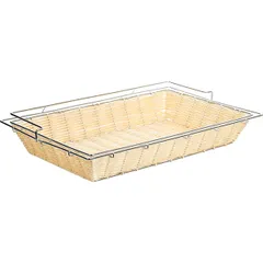 Wicker basket without lid  polyprop. , H=11, L=57, B=36cm  beige.