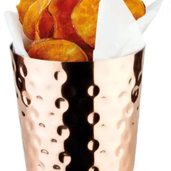 Емкость для закусок рифленая сталь нерж.,медь 350мл D=85,H=85мм, изображение 2