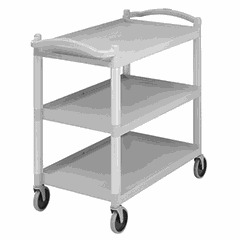 Utility trolley, 3 tiers  plastic, aluminum , H=95, L=101.5, B=54cm  gray