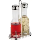 Набор для специй для масла и уксуса стекло,металл 250мл D=148,H=225,B=87мм прозр.,металлич.