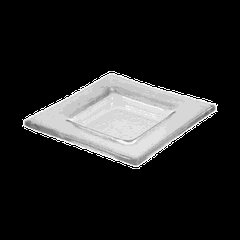 Salad bowl “Klia Tray” square  glass , H=12, L=95, B=95mm  clear, green.