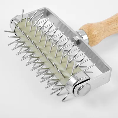 Валик для теста сталь нерж. ,L=19,5,B=13,5см металлич.,деревян., изображение 3