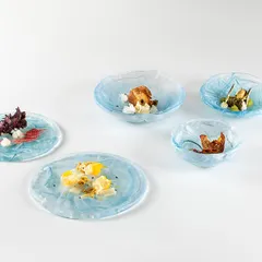 Салатник «Аквамарин» стекло 125мл D=16см голуб., изображение 2