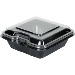 Container for serving food [432 pcs]  polyprop. , H=53, L=130, B=130mm  black, transparent.
