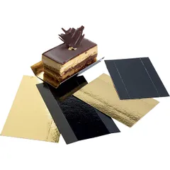 Подложка для кондитерских изделий[200шт] картон ,L=100,B=45мм золотой,черный