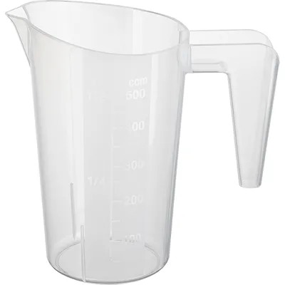 Стакан мерный с ручкой пластик 0,5л ,H=153,L=150,B=90мм белый