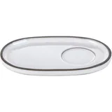 Блюдце «Карактэр» овальное керамика ,H=12,L=135,B=83мм белый,коричнев.