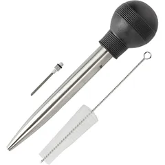 Syringe for stuffing meat  steel, rubber  L=23cm  metallic, black