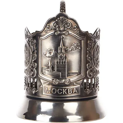 Подстаканник «Спасская башня» никель D=68,H=100мм, изображение 2