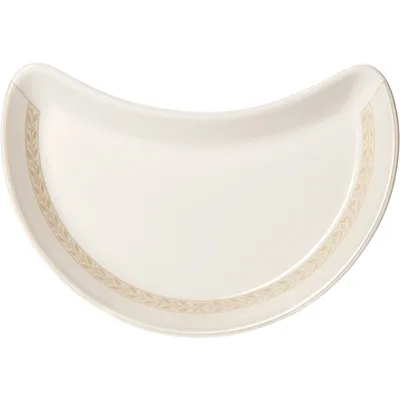 Блюдо «Антуанетт» полумесяц фарфор D=20,2,L=20,B=11см белый,олив., изображение 2