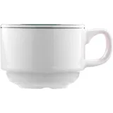 Чашка чайная «Лагуна» фарфор 170мл D=75,H=60мм белый,зелен.