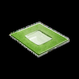 Тарелка «Бордер» квадратная стекло ,H=21,L=130,B=130мм прозр.,зелен.