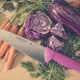 Нож кухонный «2900» сталь нерж.,полипроп. ,L=250/130,B=23мм фиолет.,металлич., изображение 3