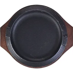 Сковорода для фахитос на подставке чугун,дерево D=16см, изображение 3