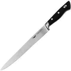 Knife for slicing meat  stainless steel, plastic , L=290/135, B=20mm  black, metal.