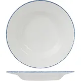 Блюдо «Блю Дэппл» круглое глубокое фарфор 0,6л D=300,H=32мм белый,синий