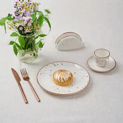 Тарелка «Париж» фарфор D=21см белый,коричнев., Диаметр (мм): 210, изображение 2