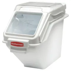 Контейнер для сыпучих продуктов с крышкой и совком полипроп. 24л ,H=42,7,L=59,7,B=29,3см белый, изображение 2