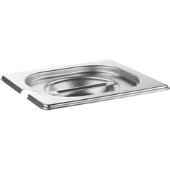 Lid for gastronorm container with cutout for spoon GN 1/6  stainless steel , H=3, L=18, B=16 cm  metal.