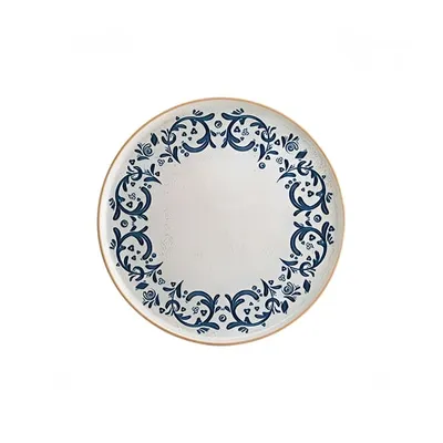 Тарелка «Виенто» мелкая фарфор D=23см белый,синий
