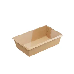 Контейнер бумажный OneClick картон 0,8л ,H=55,L=120,B=200мм св.корич., изображение 4