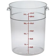 Container for products, graduated  polycarbonate  20.8 l  D=37.8, H=38.1 cm  transparent.